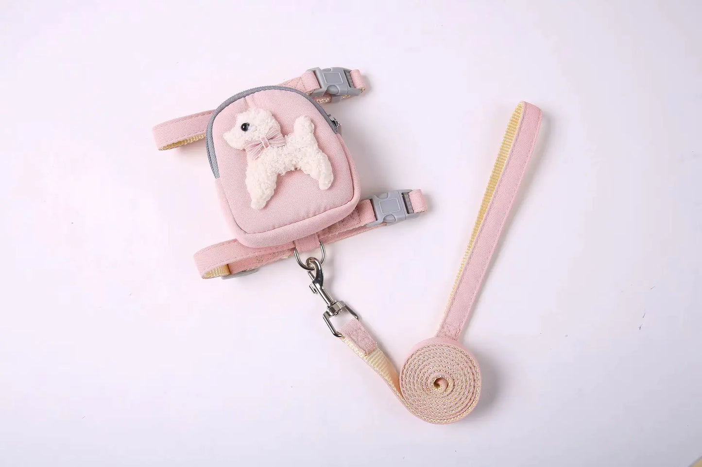 Harnais avec Sac à Dos pour Chiens – Motif Ourson & Laisse Incluse